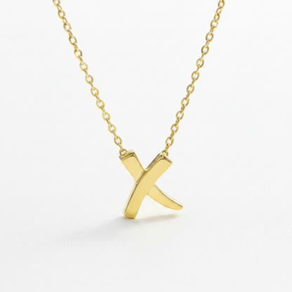 Tiffany Kiss Necklace Yellow Gold (18K) No Stone Women,Men Fashion Necklace (Gold)