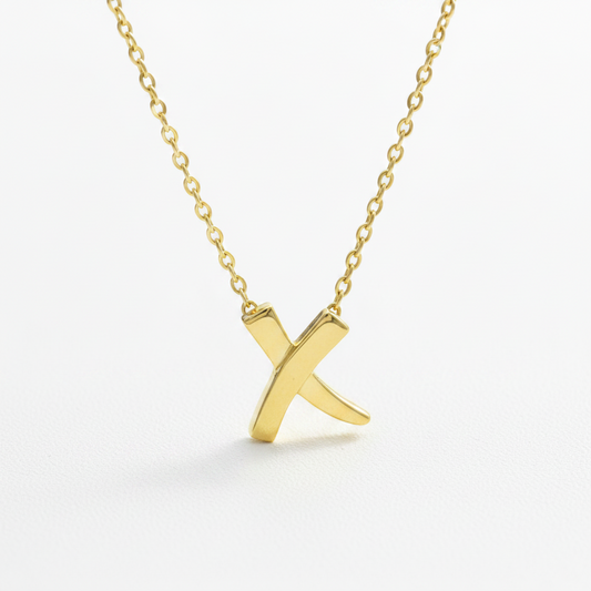 Tiffany Kiss Necklace Yellow Gold (18K) No Stone Women,Men Fashion Necklace (Gold)