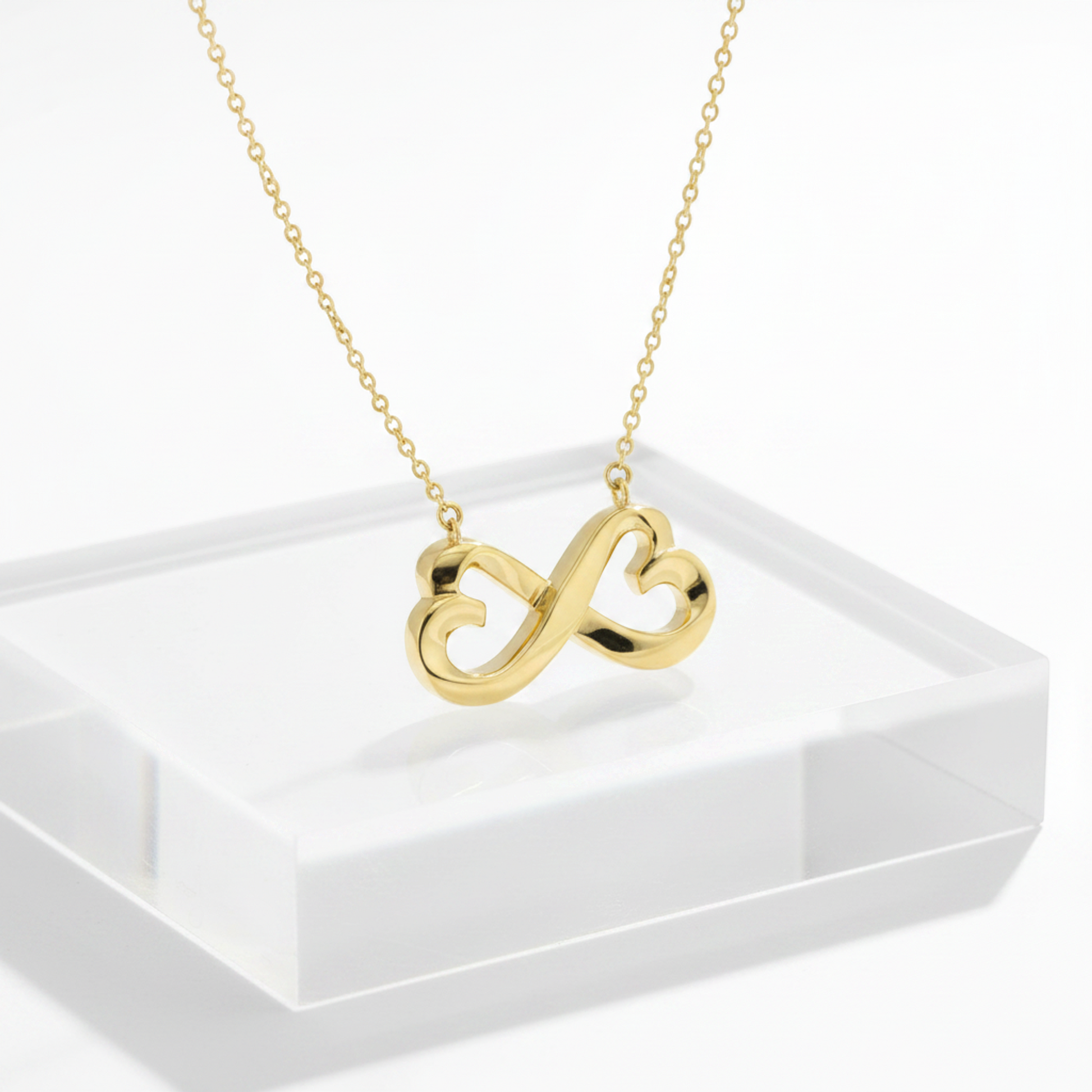 Tiffany Double Loving Heart Necklace Yellow Gold (18K) No Stone Men,Women Fashion Necklace