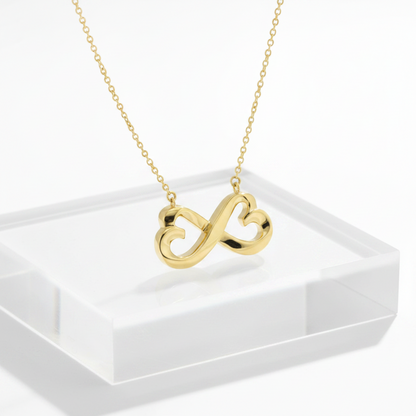 Tiffany Double Loving Heart Necklace Yellow Gold (18K) No Stone Men,Women Fashion Necklace