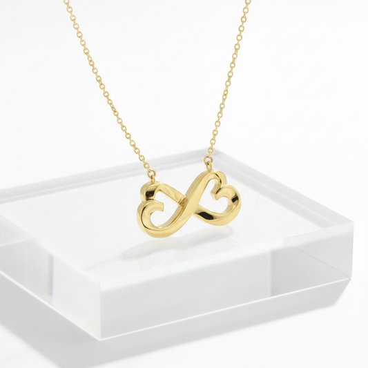 Tiffany Double Loving Heart Necklace Yellow Gold (18K) No Stone Men,Women Fashion Necklace