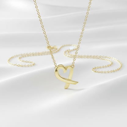 Tiffany Loving Heart Necklace Yellow Gold (18K) No Stone Men,Women Fashion Necklace (Gold)