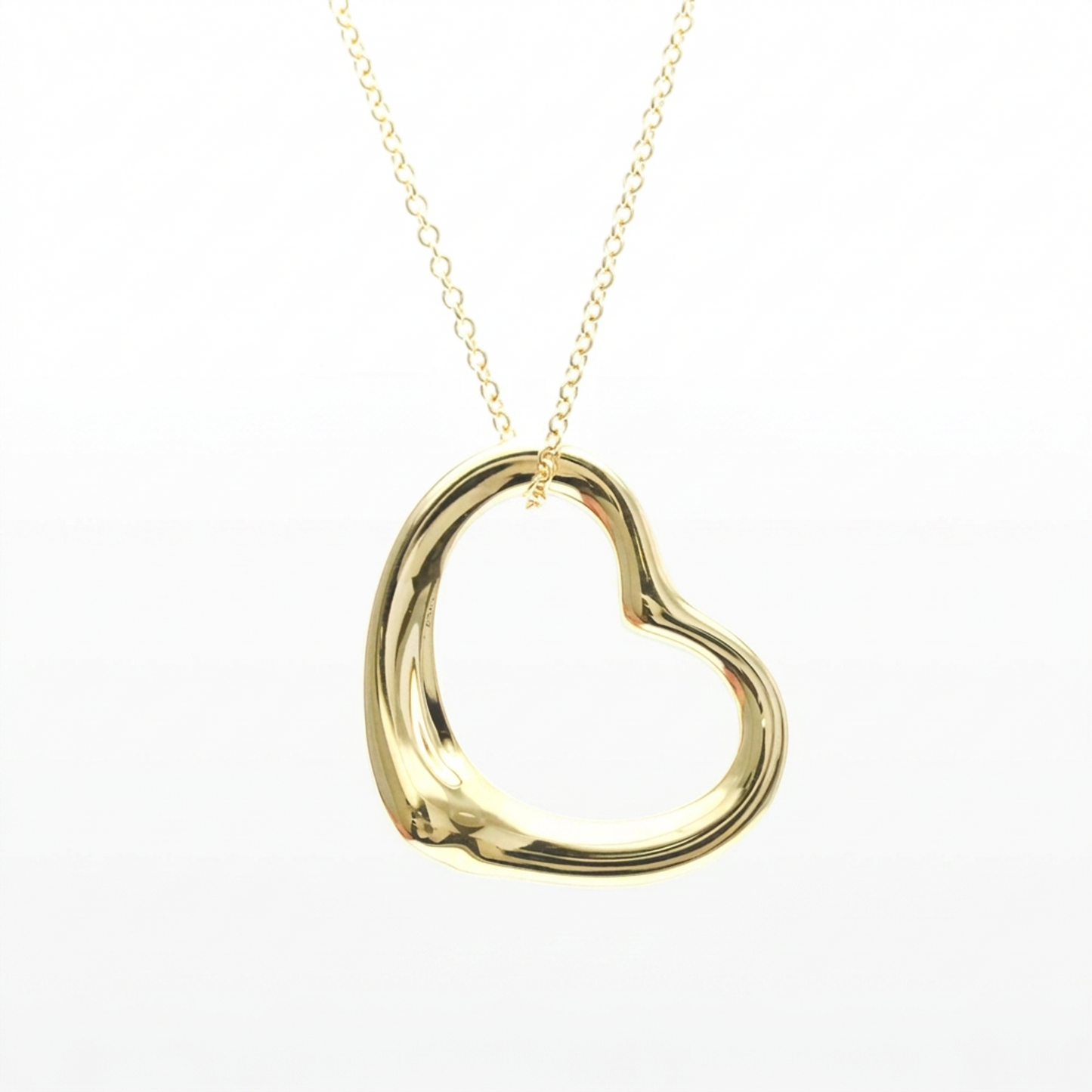 Tiffany Open Heart Necklace Yellow Gold (18K) No Stone Men,Women Fashion Necklace (Gold)