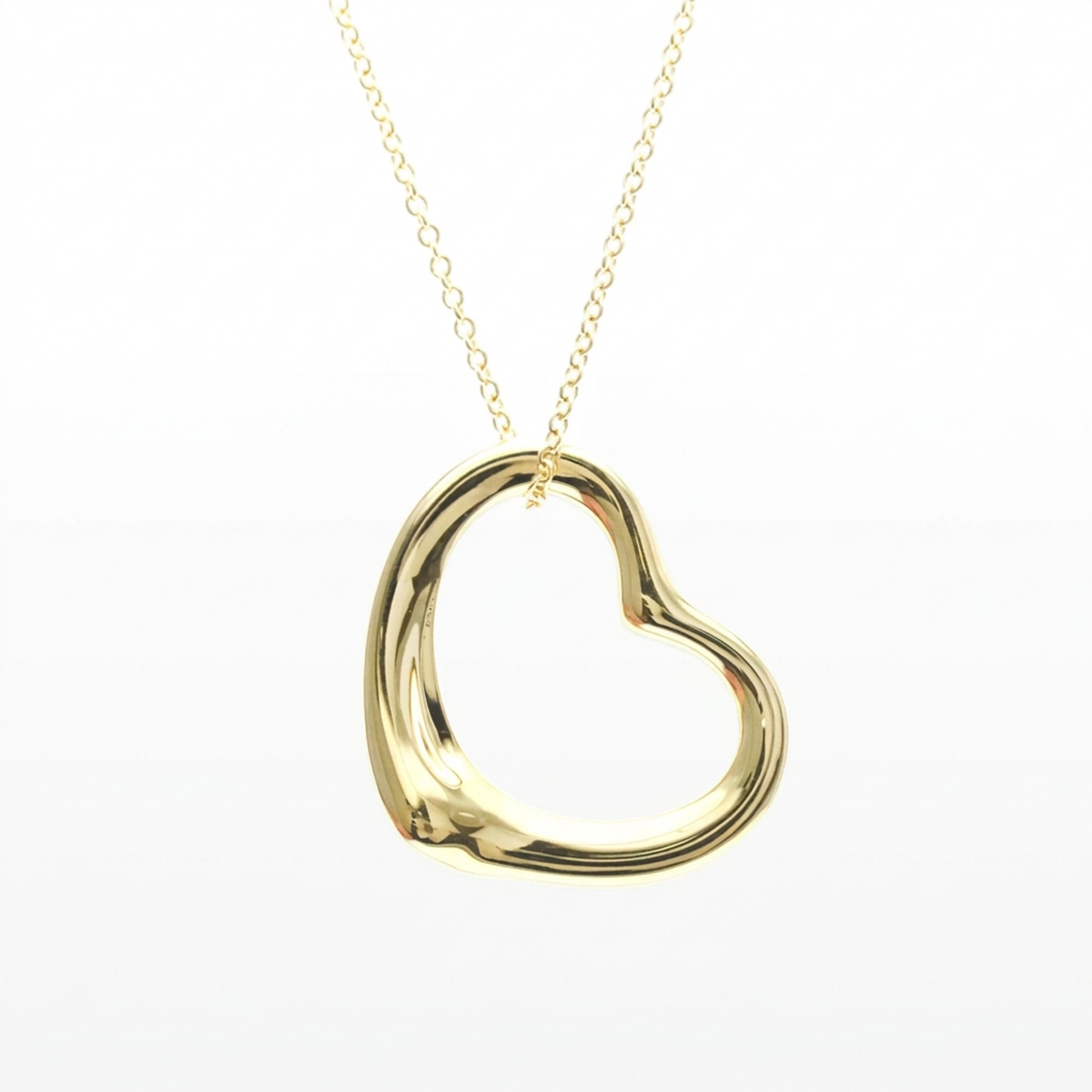 Tiffany Open Heart Necklace Yellow Gold (18K) No Stone Men,Women Fashion Necklace (Gold)