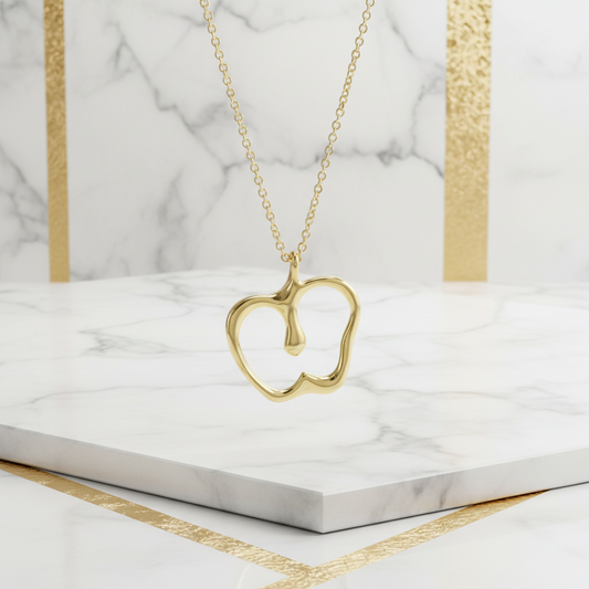 Tiffany Apple Necklace Yellow Gold (18K) No Stone Men,Women Fashion Necklace (Gold)