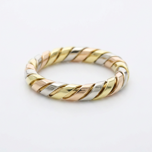 Bvlgari Tubogas Yellow Gold (18K),Pink Gold (18K),White Gold (18K) Fashion No Stone Band Ring Gold
