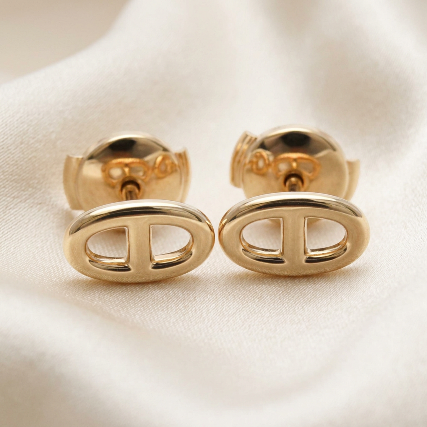Hermes Chaine D'ancre Earrings No Stone Pink Gold (18K) Stud Earrings Pink Gold