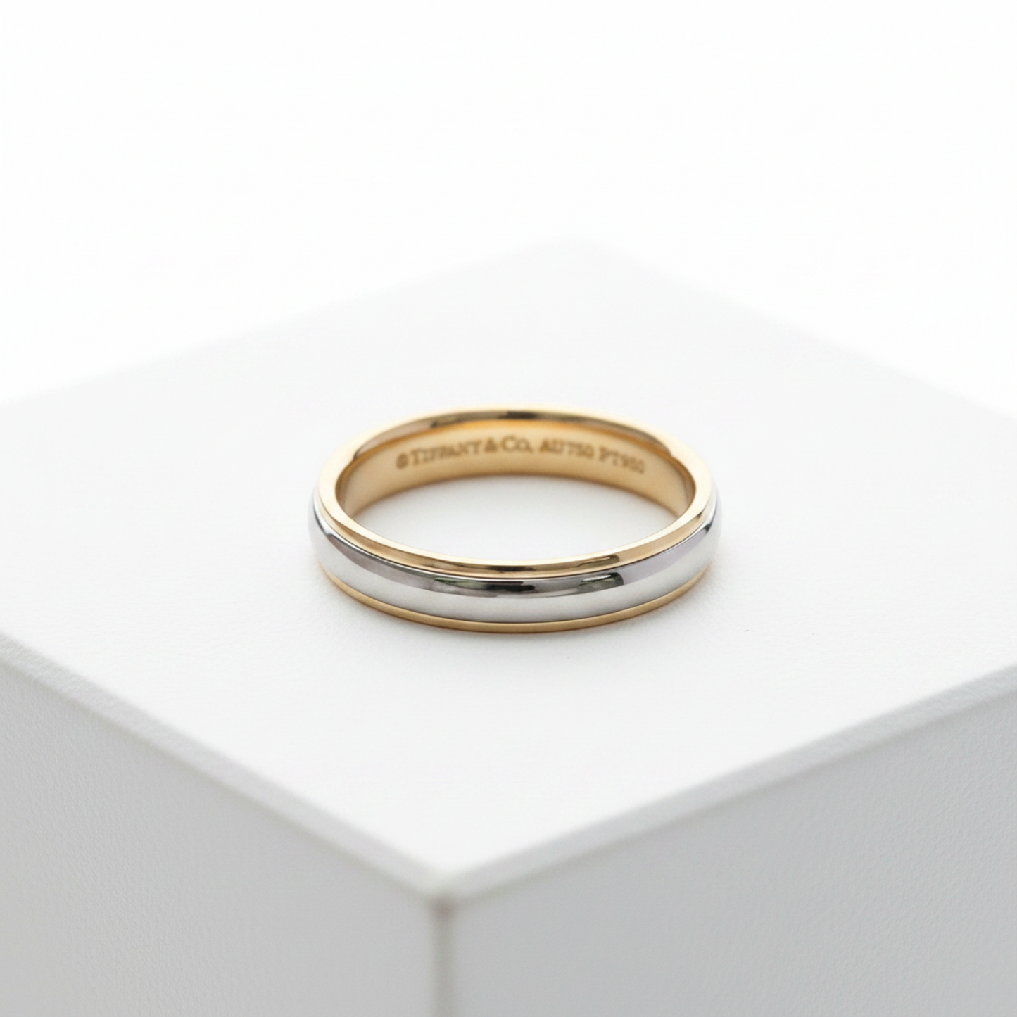 Tiffany Together Milgrain Ring Pink Gold (18K),Platinum Fashion No Stone Band Ring Silver,Pink Gold