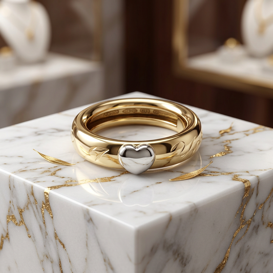 Tiffany Friendship Ring Yellow Gold (18K),White Gold (18K) Fashion No Stone Band Ring Gold,Silver