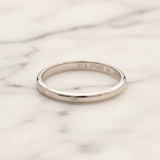 Van Cleef & Arpels Tendremont Ring Platinum Fashion No Stone Band Ring Silver