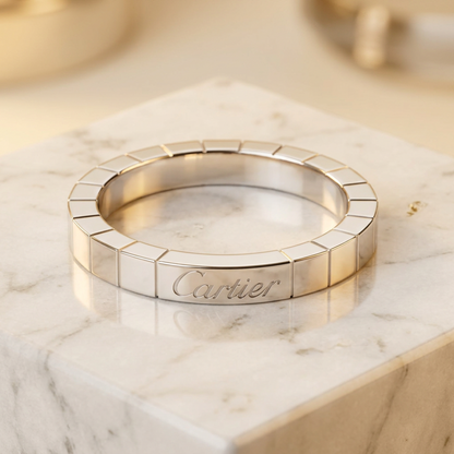 Cartier Lanieres White Gold (18K) Fashion No Stone Band Ring Silver