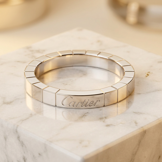 Cartier Lanieres White Gold (18K) Fashion No Stone Band Ring Silver
