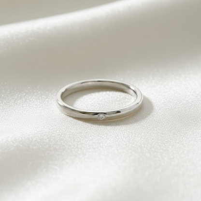 Tiffany Stacking Band Ring 1P Diamond Platinum Fashion Diamond Band Ring Silver