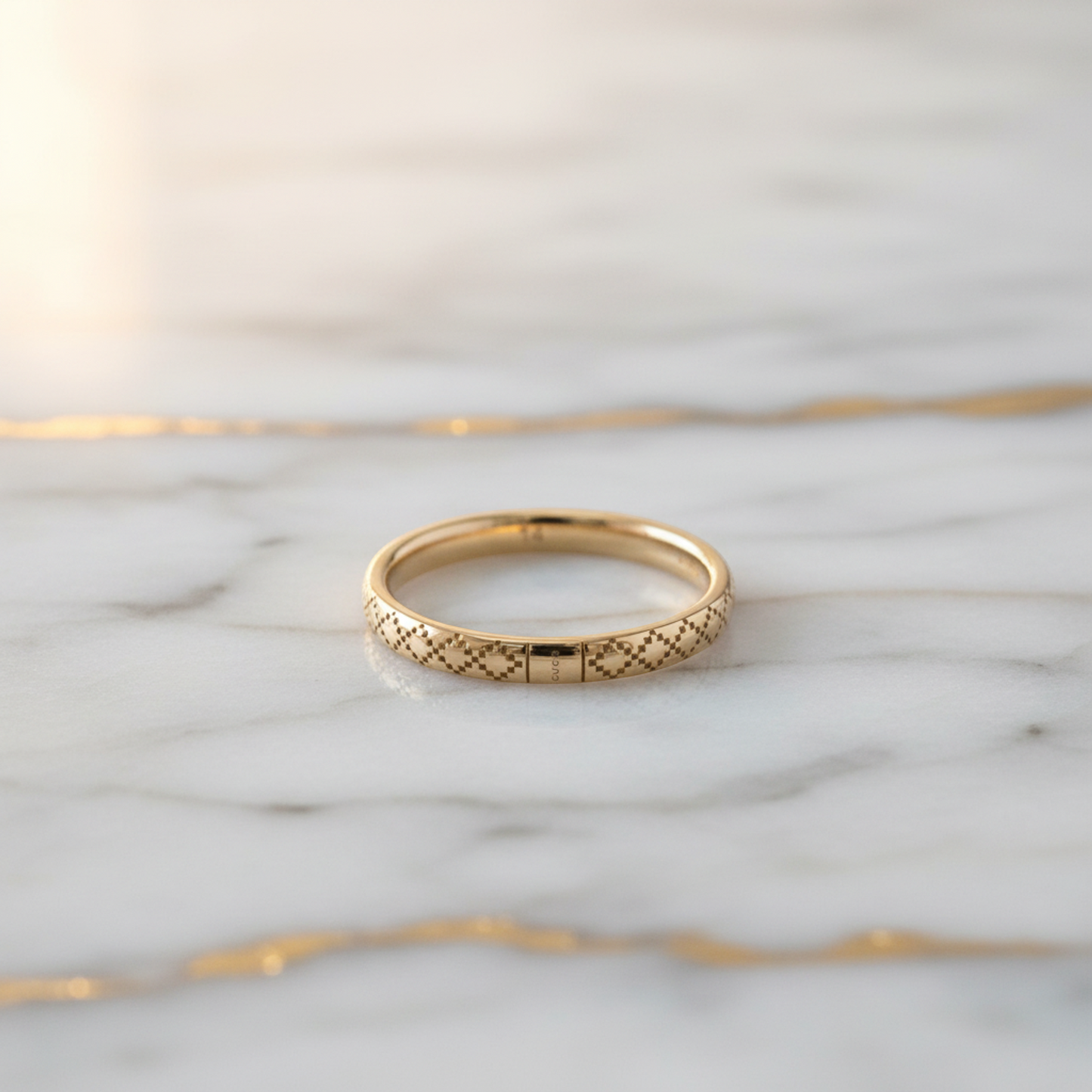 Gucci Diamantissima Ring Pink Gold (18K) Fashion No Stone Band Ring Pink Gold