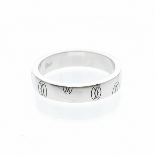 Cartier Happy Birthday Ring White Gold (18K) Fashion No Stone Band Ring Silver