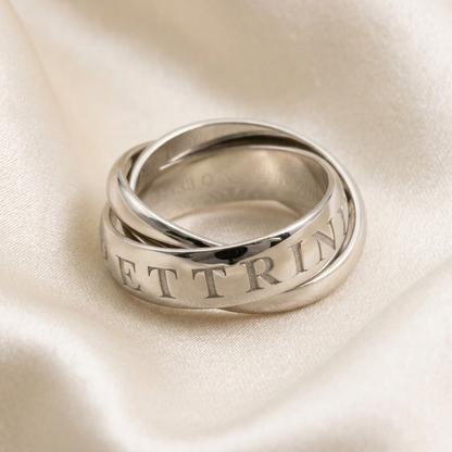 Cartier Trinity Ring Christmas Limited Edition White Gold (18K) Fashion No Stone Band Ring Silver