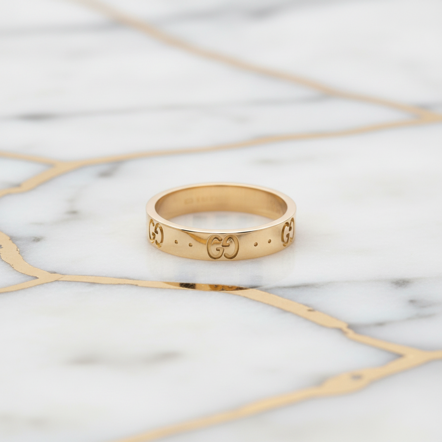 Gucci Icon Ring Pink Gold (18K) Fashion No Stone Band Ring Pink Gold