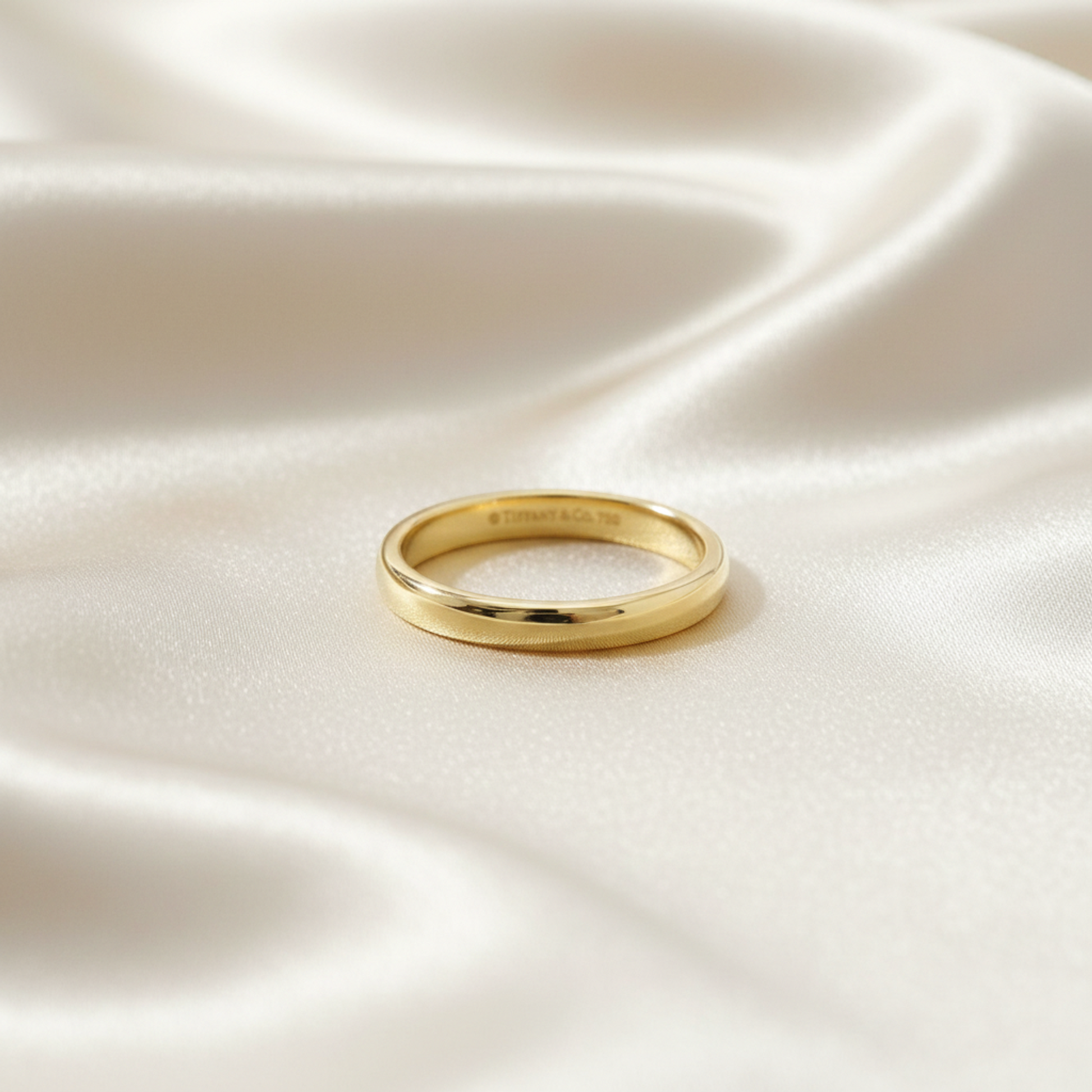 Tiffany Wedding Rings Yellow Gold (18K) Fashion No Stone Band Ring Gold