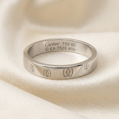 Cartier Happy Birthday Ring White Gold (18K) Fashion No Stone Band Ring Silver