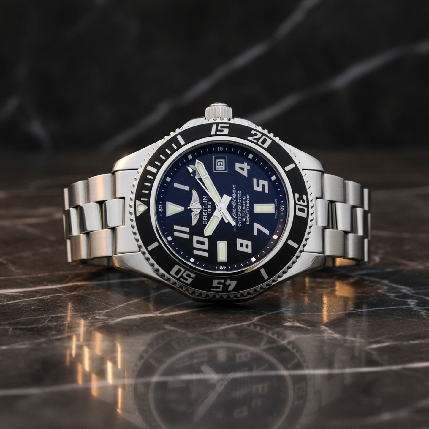 BREITLING SuperOcean 42 Steel Automatic Mens Watch A17364 Polished