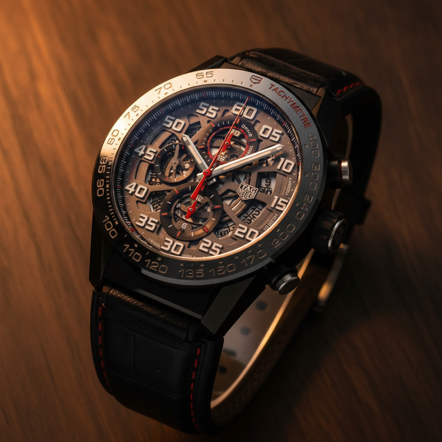 TAG HEUER Carrera Heuer 01 Chronograph Ceramic Steel Mens Watch CAR2A1H