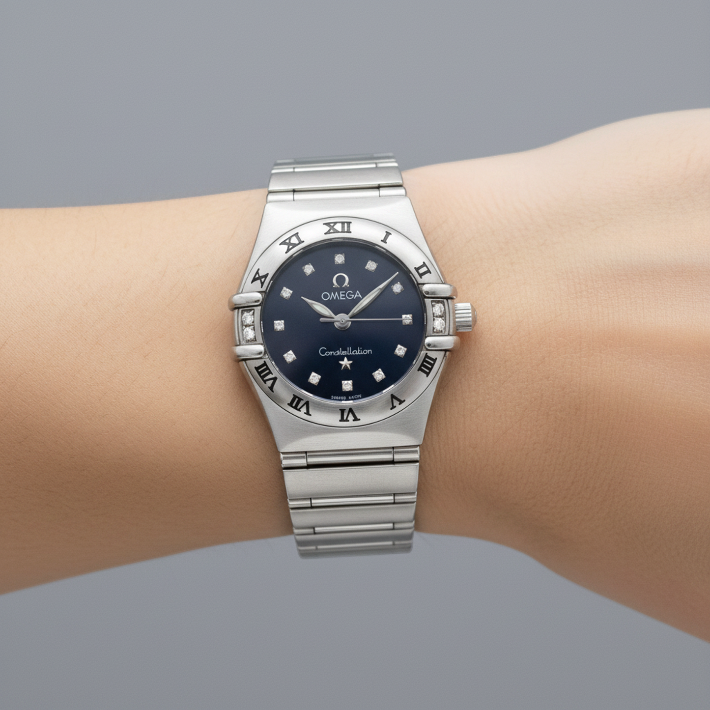 OMEGA Constellation Diamond Steel Quartz Ladies Watch 1567.89 Polished