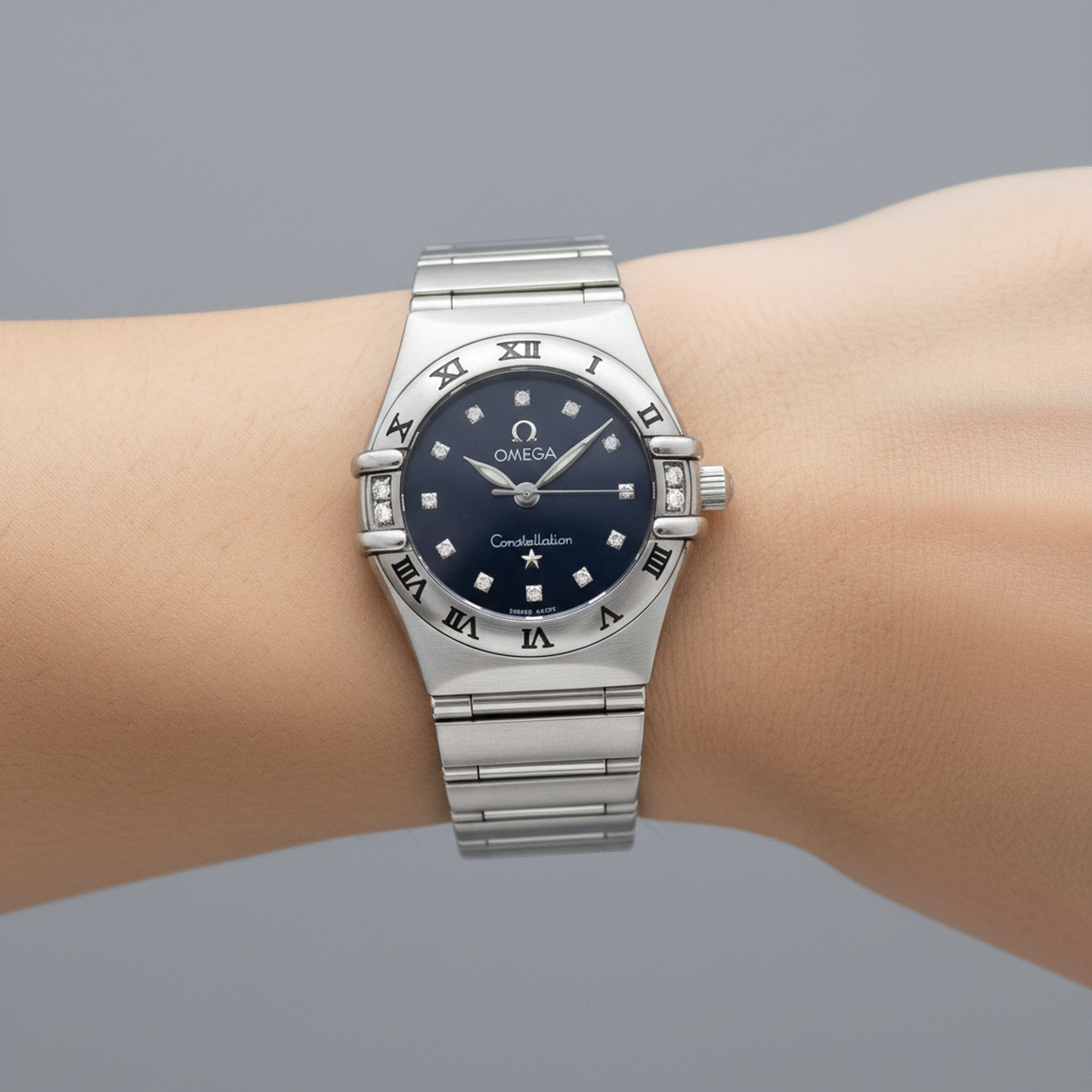 OMEGA Constellation Diamond Steel Quartz Ladies Watch 1567.89 Polished
