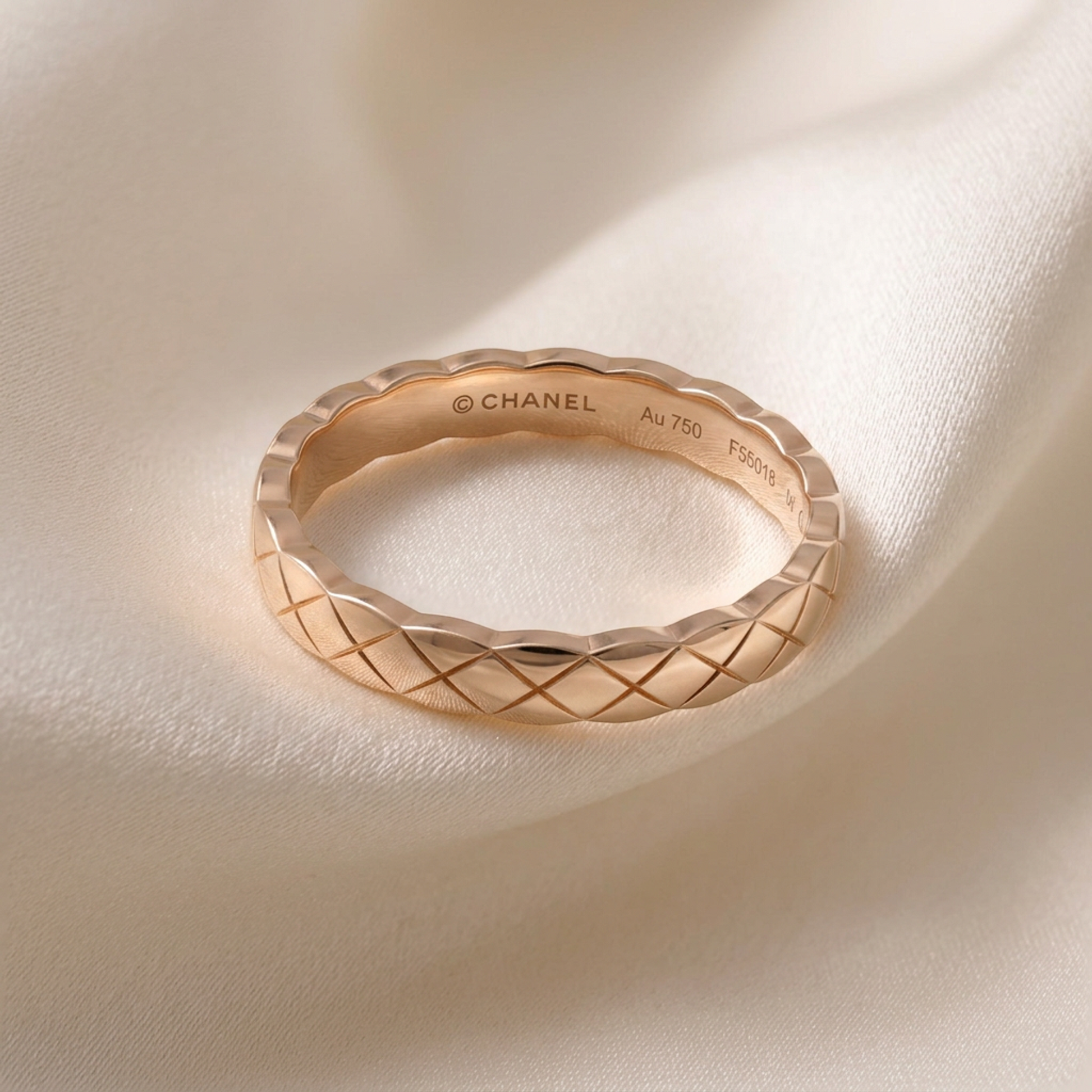Chanel Coco Crush Ring Mini Model Pink Gold (18K) Fashion No Stone Band Ring Pink Gold