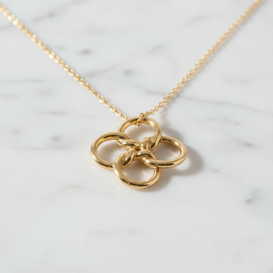 Tiffany Quadrofolio Necklace Yellow Gold (18K) No Stone Men,Women Fashion Necklace (Gold)