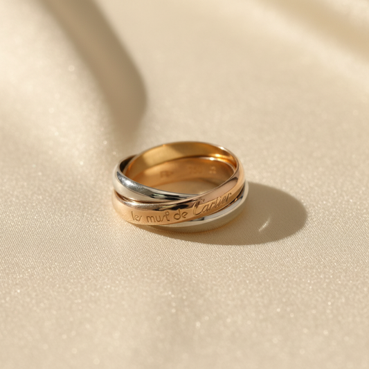 Cartier Trinity Ring Yellow Gold (18K),Pink Gold (18K),White Gold (18K) Fashion No Stone Band Ring Gold