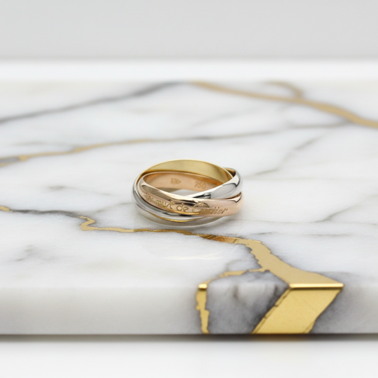 Cartier Trinity Ring Yellow Gold (18K),Pink Gold (18K),White Gold (18K) Fashion No Stone Band Ring Gold