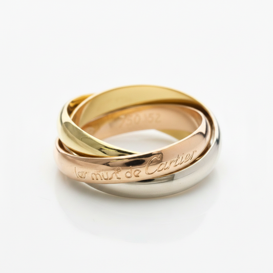 Cartier Trinity Ring Yellow Gold (18K),Pink Gold (18K),White Gold (18K) Fashion No Stone Band Ring Gold