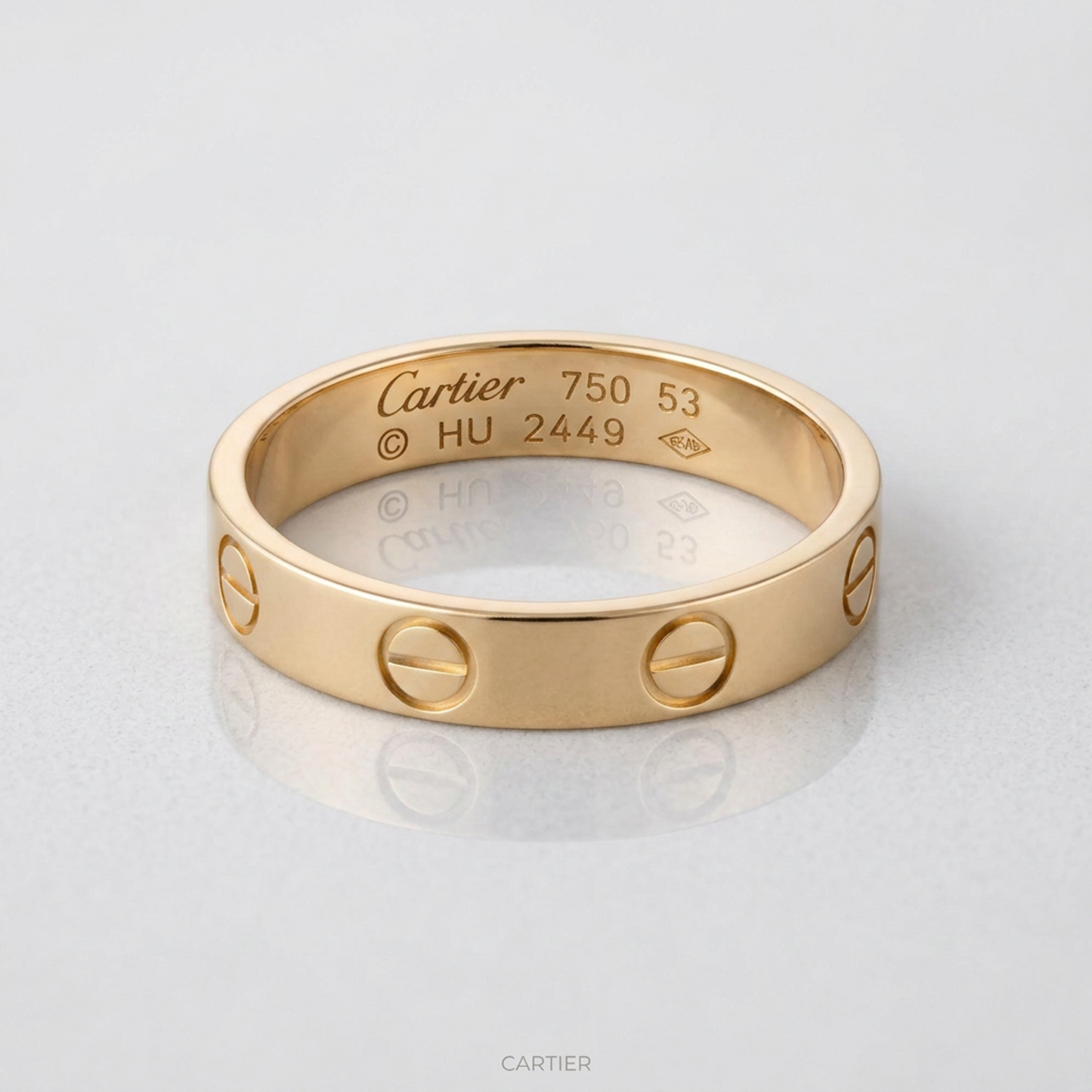 Cartier Mini Love Ring Pink Gold (18K) Fashion No Stone Band Ring Pink Gold