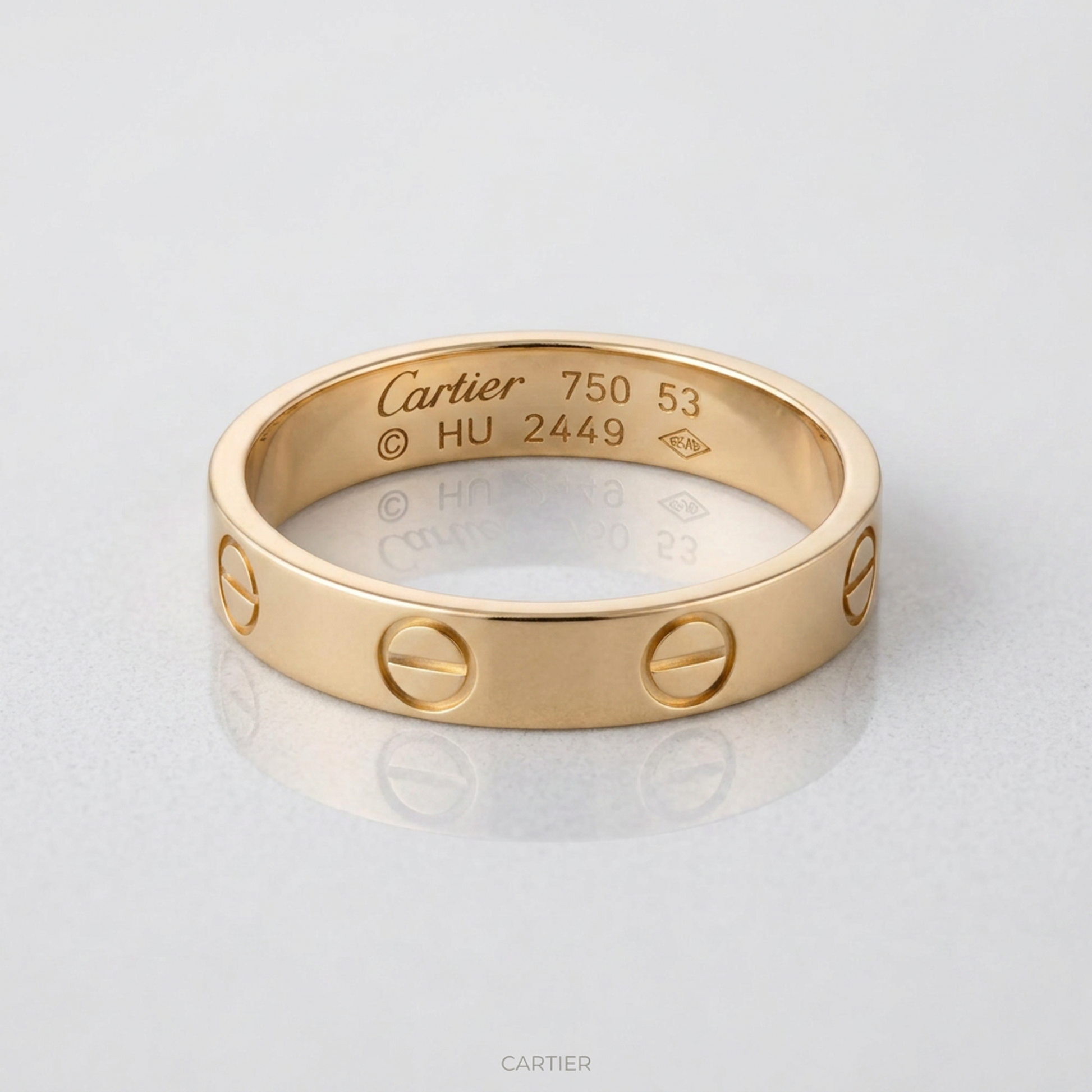 Cartier Mini Love Ring Pink Gold (18K) Fashion No Stone Band Ring Pink Gold