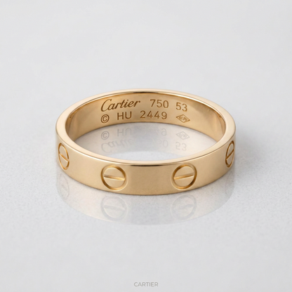 Cartier Mini Love Ring Pink Gold (18K) Fashion No Stone Band Ring Pink Gold