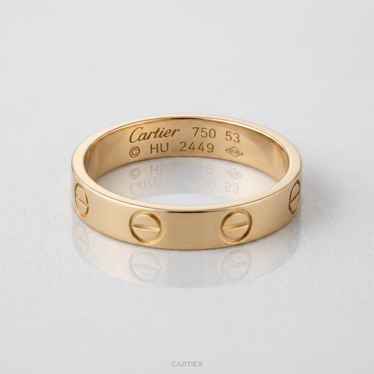 Cartier Mini Love Ring Pink Gold (18K) Fashion No Stone Band Ring Pink Gold