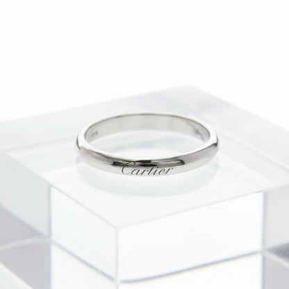 Cartier 1895 Wedding Ring Platinum Fashion No Stone Band Ring Silver