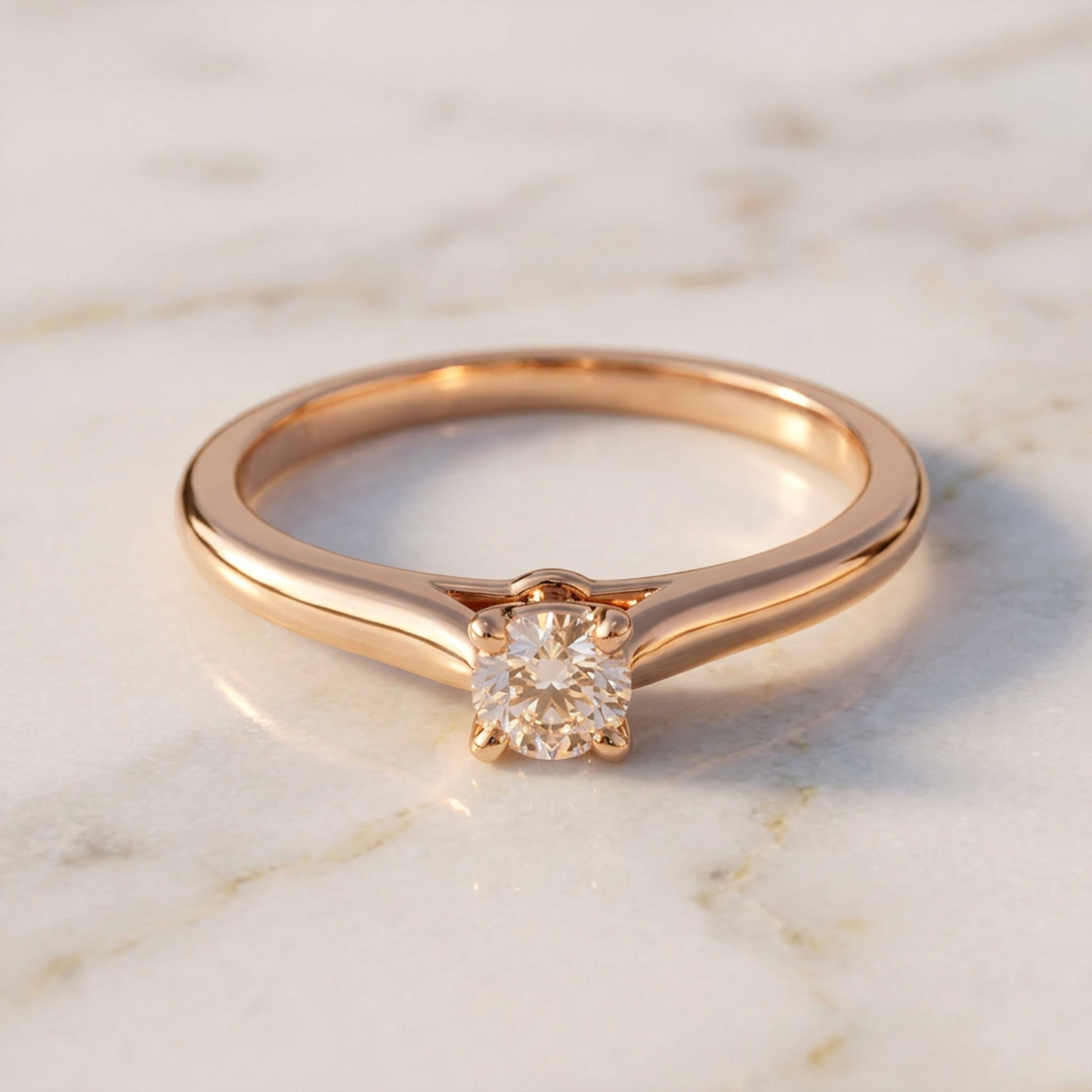 Cartier 1895 Solitaire Ring Pink Gold (18K) Fashion Diamond Band Ring Carat/0.23 Pink Gold