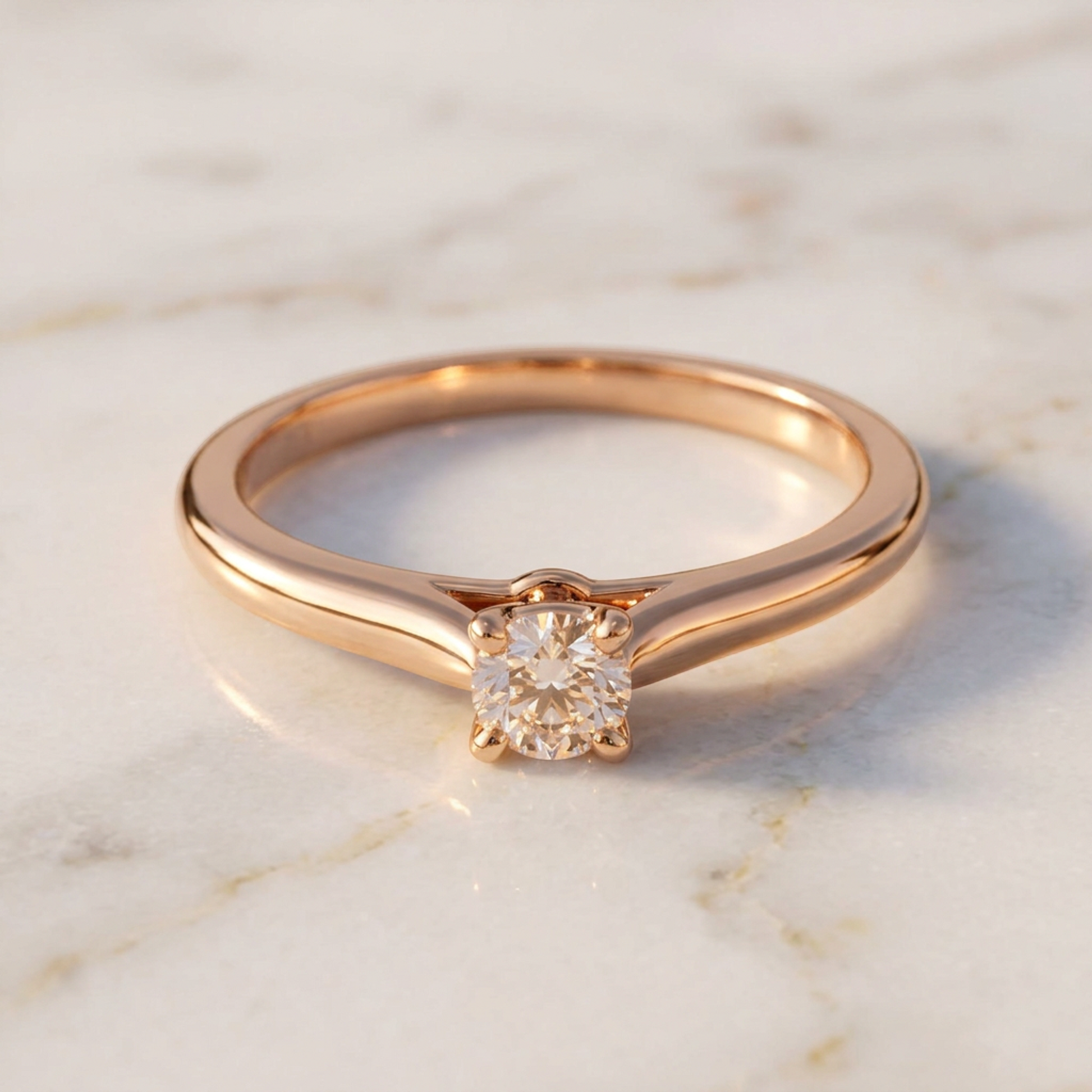 Cartier 1895 Solitaire Ring Pink Gold (18K) Fashion Diamond Band Ring Carat/0.23 Pink Gold