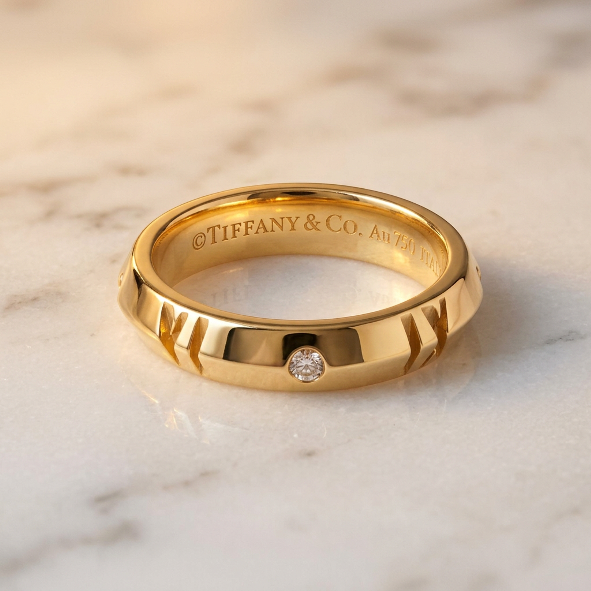 Tiffany Atlas X Closed Ring Yellow Gold (18K) Fashion Diamond Band Ring Gold