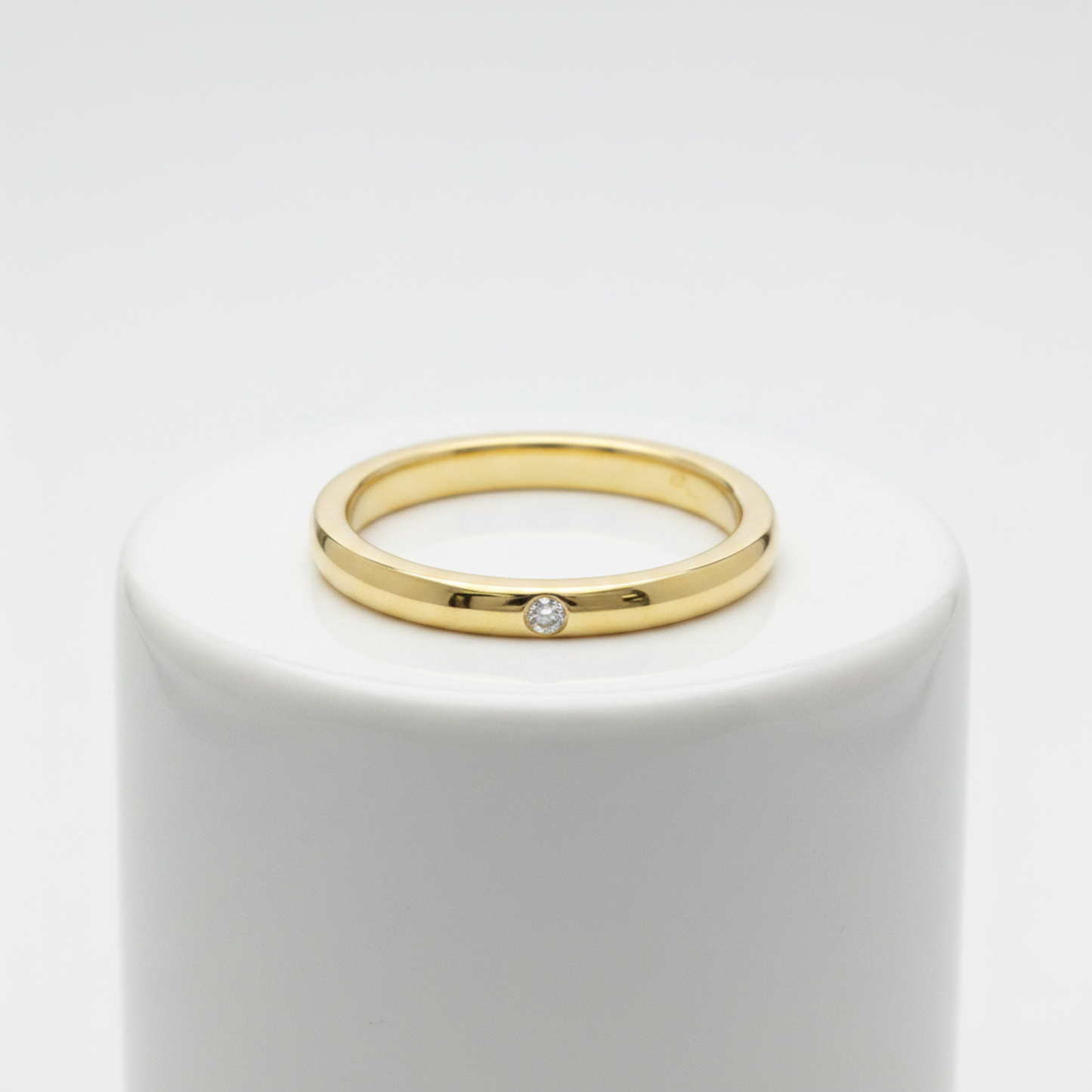 Tiffany Stacking Band Ring 1P Diamond Yellow Gold (18K) Fashion Diamond Band Ring Gold