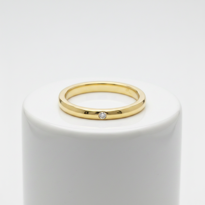 Tiffany Stacking Band Ring 1P Diamond Yellow Gold (18K) Fashion Diamond Band Ring Gold