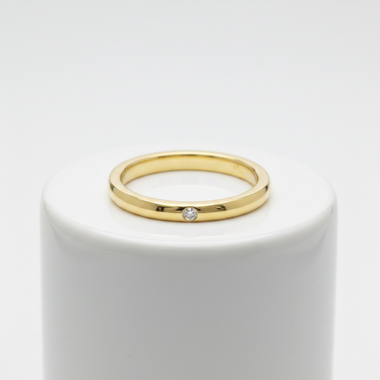 Tiffany Stacking Band Ring 1P Diamond Yellow Gold (18K) Fashion Diamond Band Ring Gold