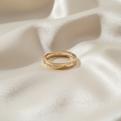 Gucci Infinity Ring Pink Gold (18K) Fashion No Stone Band Ring Pink Gold