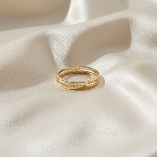 Gucci Infinity Ring Pink Gold (18K) Fashion No Stone Band Ring Pink Gold