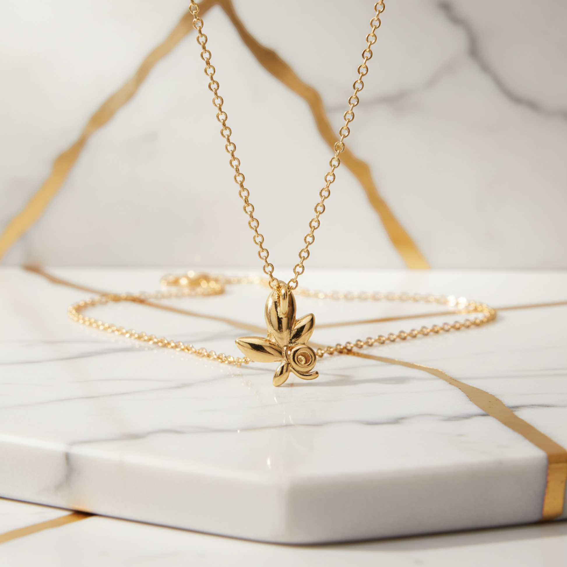 Tiffany Olive Leaf Necklace Pink Gold (18K) Diamond Men,Women Fashion Necklace (Pink Gold)