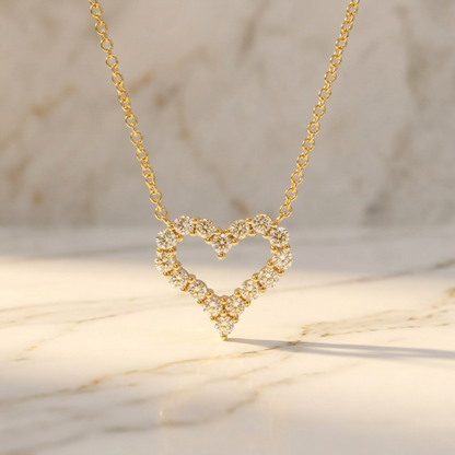 Tiffany Sentimental Heart Necklace Yellow Gold (18K) Diamond Men,Women Fashion Necklace (Gold)