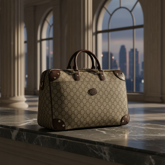 Gucci Gucci Interlocking 658543 Men's GG Supreme,Leather Backpack,Briefcase Beige,Brown