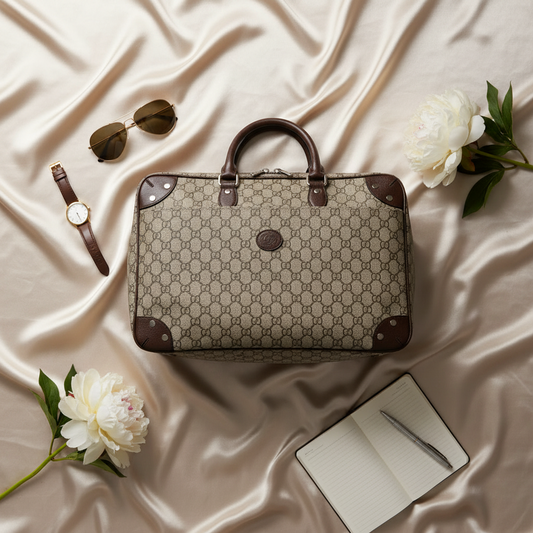 Gucci Gucci Interlocking 658543 Men's GG Supreme,Leather Backpack,Briefcase Beige,Brown