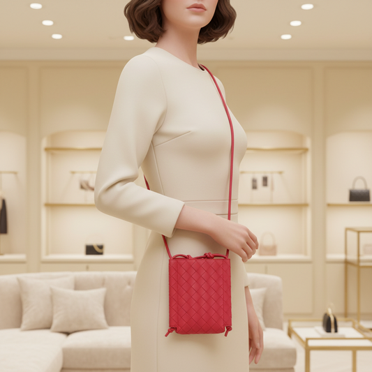Bottega Veneta Intrecciato Shoulder Mini Pouch Women's Leather Shoulder Bag Pink